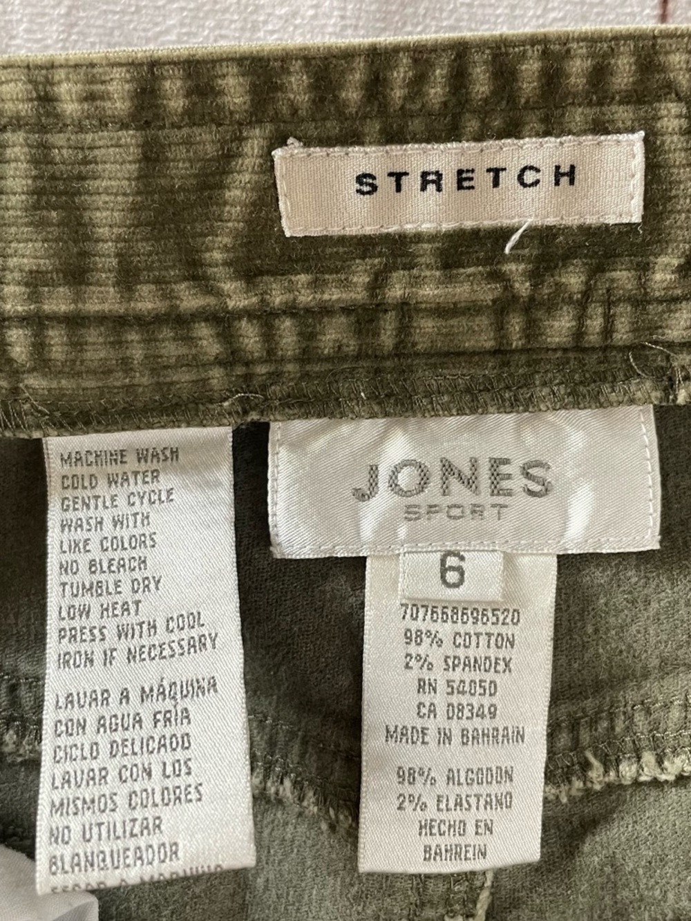 Vtg Jones Sport Corduroy Stretch Skirt Women’s 6 Green Cotton y2k Cabin Academia - Picture 8 of 10